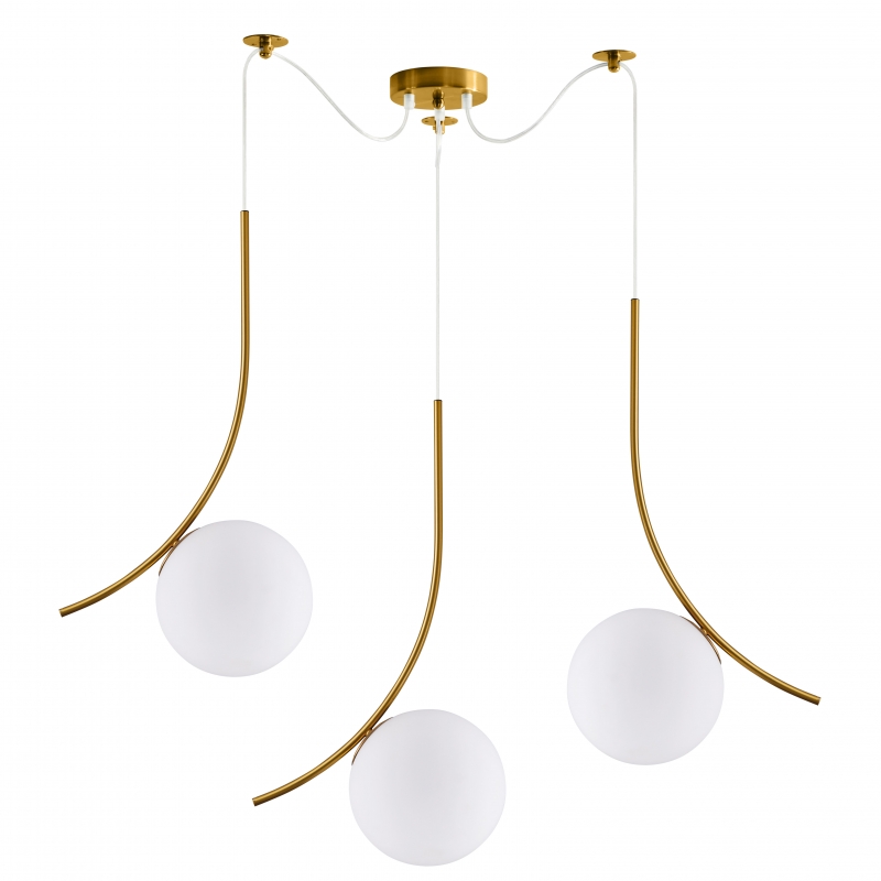 SE21-GM3-45 SCEPTRE GOLD MATT PENDANT OPAL GLASS+ SE21-GM3-45 SCEPTRE GOLD MATT PENDANT OPAL GLASS+
