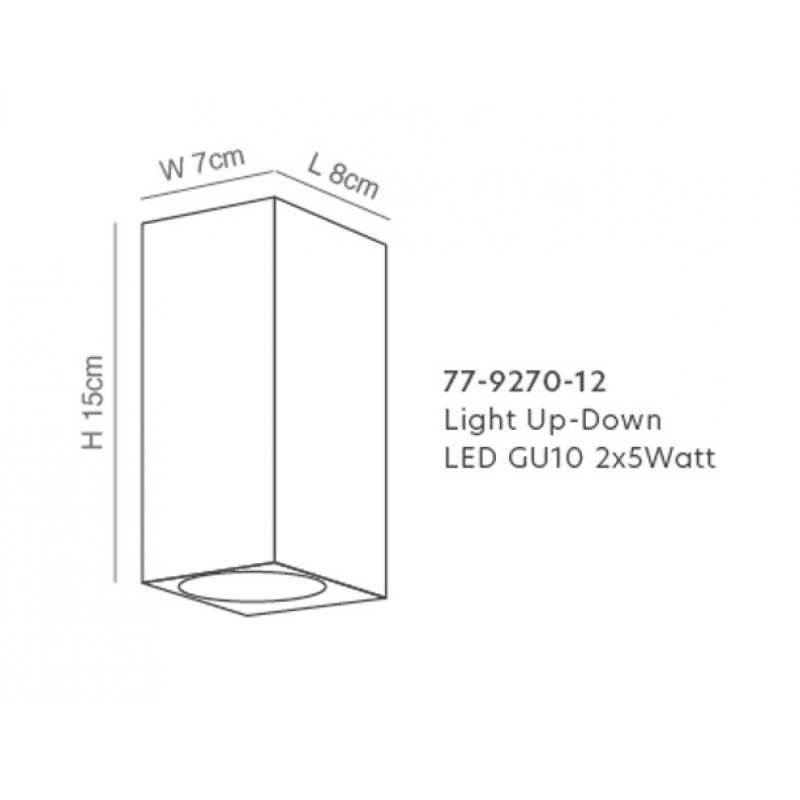 SE-WL-S2-DG CUADRO UP-DOWN WALL LAMP GU10 DARK GREY BODY ALUMINIUM