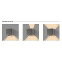 SE-WLL-3K-DG CUBO LED WALL LAMP 5W*2 3000K DARK GREY BODY ALUMINIUM