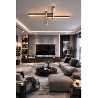 SE LED 90 AFFILATO CEILING BLACK 30W  3CCT 70x70x5cm IP20 220V 2 YEARS WARRANTY Α2