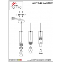 SE21-BL-5-3BL ADEPT TUBE BLACK Black Pendant+ SE21-BL-5-3BL ADEPT TUBE BLACK Black Pendant+