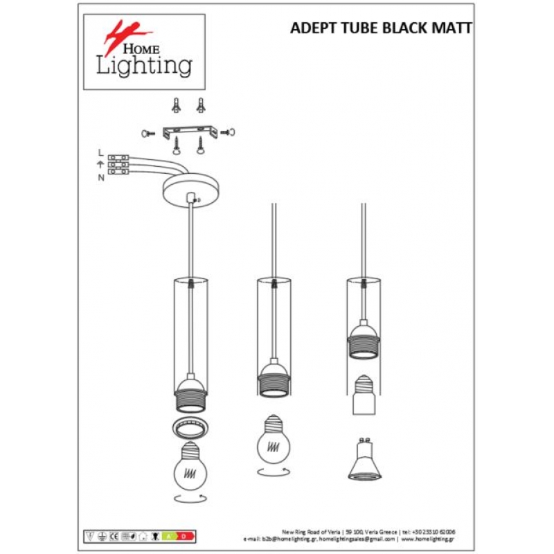 SE21-BL-5-3BL ADEPT TUBE BLACK Black Pendant+ SE21-BL-5-3BL ADEPT TUBE BLACK Black Pendant+