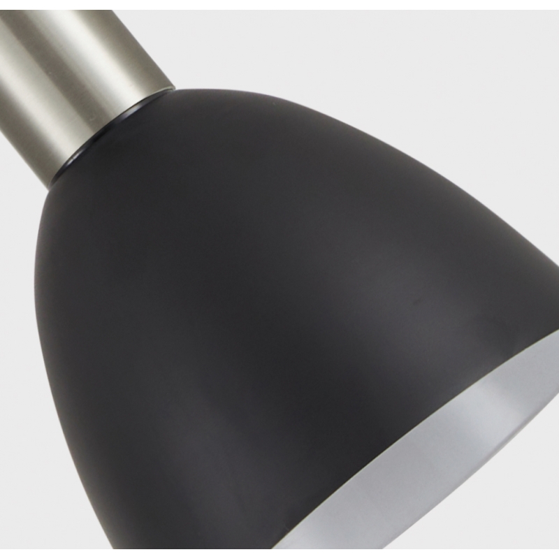 SE21-NM-52-MS2 ADEPT WALL LAMP Nickel Matt Wall lamp with Switcher and Black Metal Shade+