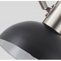 SE21-NM-52-MS3 ADEPT WALL LAMP Nickel Matt Wall lamp with Switcher and Black Metal Shade+ SE21-NM-52-MS3 ADEPT WALL LAMP Nickel Matt Wall lamp with Switcher and Black Metal Shade+