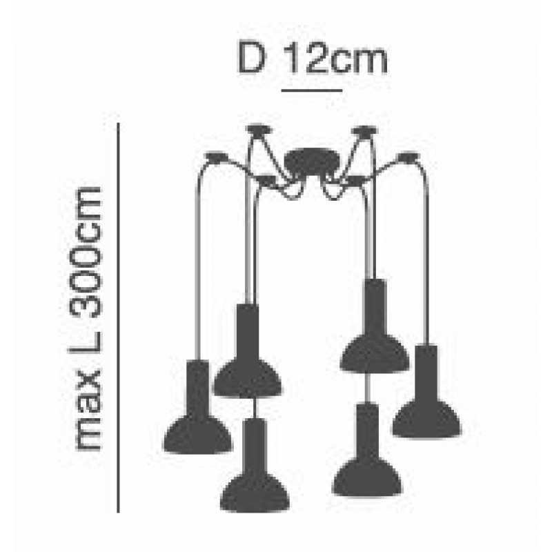 SE21-BL-4-BL6-MS3 ADEPT TUBE Black Pendant Black Metal Shade+