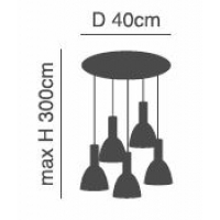SE21-BL-4-5BL-MS2 ADEPT TUBE Black Pendant Black Metal Shade+