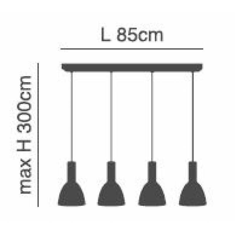 SE21-BL-4-4BL-MS2 ADEPT TUBE Black Pendant Black Metal Shade+