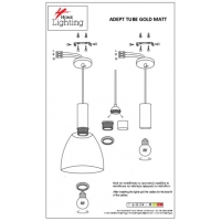 SE21-GM-4-MS2 ADEPT TUBE Gold Matt Pendant Black Metal Shade+ SE21-GM-4-MS2 ADEPT TUBE Gold Matt Pendant Black Metal Shade+