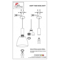 SE21-NM-4-NM2-MS3 ADEPT TUBE Nickel Matt Pendant Black Metal Shade+ SE21-NM-4-NM2-MS3 ADEPT TUBE Nickel Matt Pendant Black Metal Shade+
