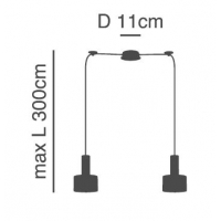 SE21-NM-4-NM2-MS1 ADEPT TUBE Nickel Matt Pendant Black Metal Shade+