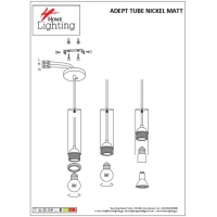 SE21-NM-5-NM2 ADEPT TUBE NICKEL MAT Nickel Matt Pendant+ SE21-NM-5-NM2 ADEPT TUBE NICKEL MAT Nickel Matt Pendant+