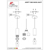 SE21-NM-4-NM1W-GR1 ADEPT TUBE Nickel Matt Wall Lamp Black Metal Grid+