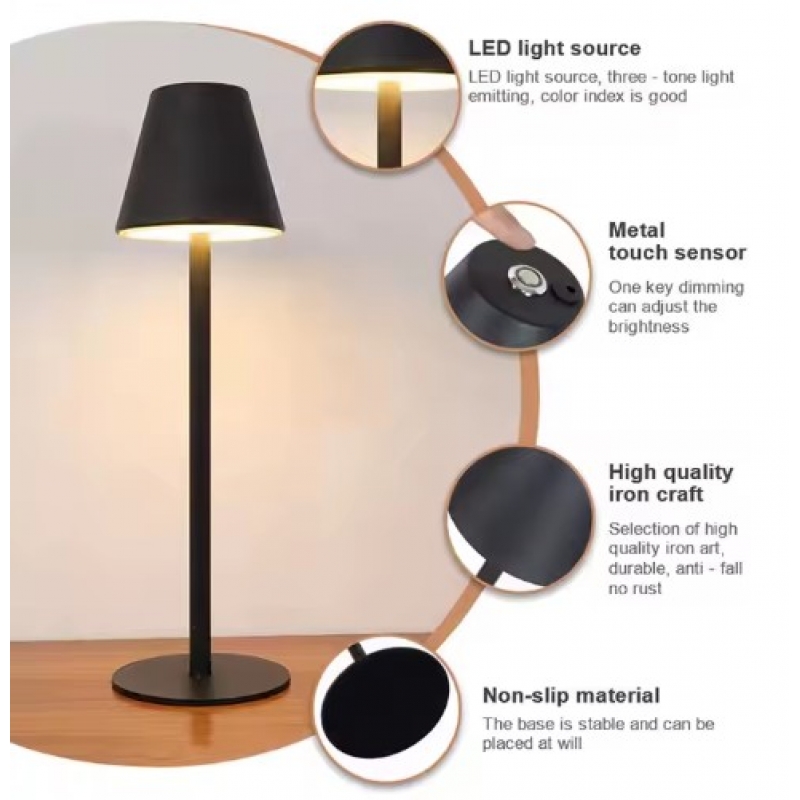 SE LED 35 AOKI BLACK TABLE BATTERY LAMP LED RECHARGEABLE 8,5x13cm 3W 1800mah 3000k CHARGING TIM SE LED 35 AOKI BLACK TABLE BATTERY LAMP LED RECHARGEABLE 8,5x13cm 3W 1800mah 3000k CHARGING TIM