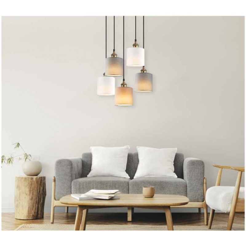 SE21-BR-10-5BL-SH123 MAGNUM FLEX White, Grey, Brown Shade Pendant + SE21-BR-10-5BL-SH123 MAGNUM FLEX White, Grey, Brown Shade Pendant +
