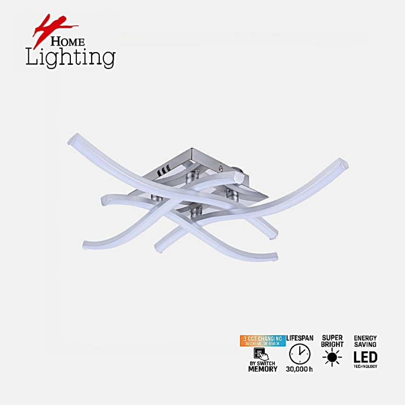 SE LED 45 COSIMA CHROME 45*45*8cm  37.1W 3CCT WITH MEMORY  2 YEARS WARRANTY