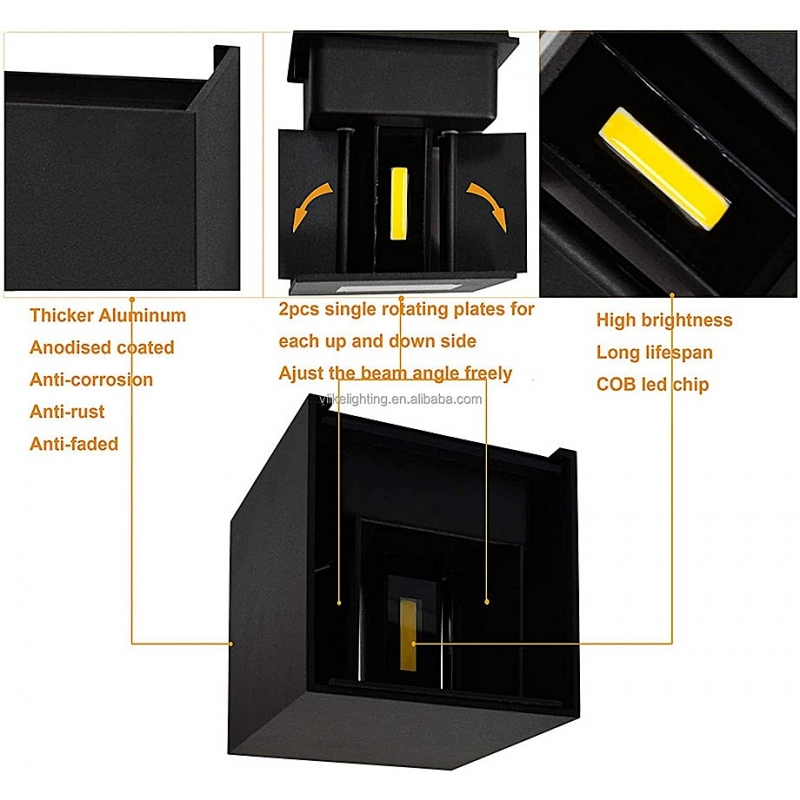 SE-WLL-3K-DG CUBO LED WALL LAMP 5W*2 3000K DARK GREY BODY ALUMINIUM