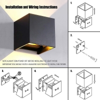 SE-WLL-3K-DG CUBO LED WALL LAMP 5W*2 3000K DARK GREY BODY ALUMINIUM