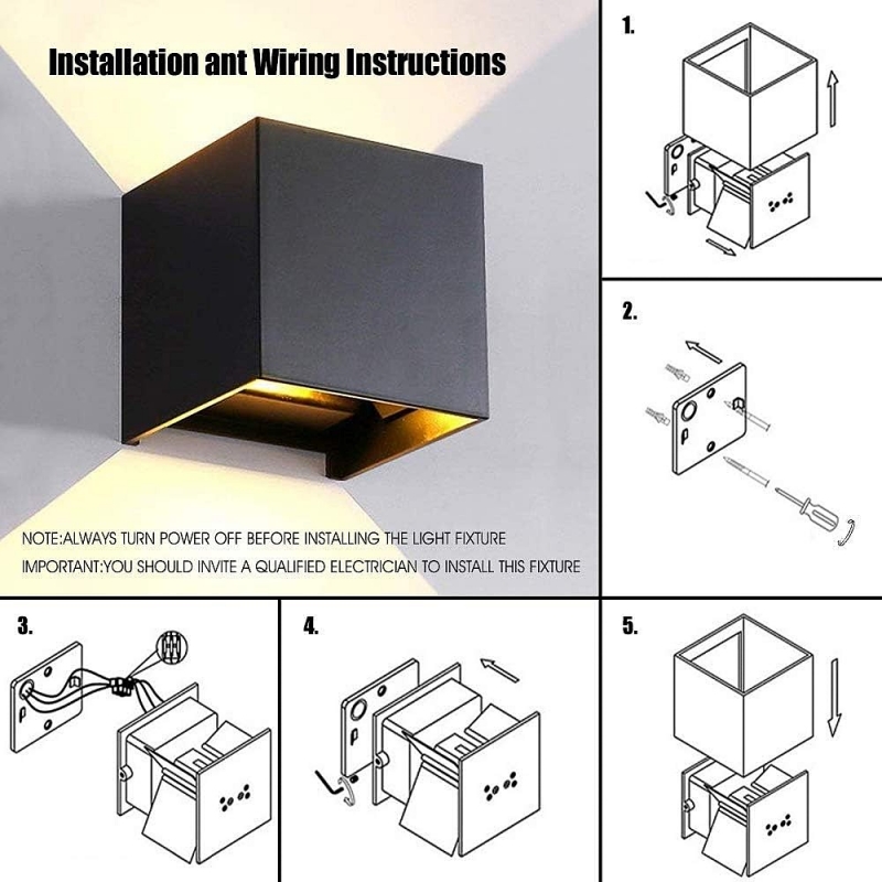 SE-WLL-3K-DG CUBO LED WALL LAMP 5W*2 3000K DARK GREY BODY ALUMINIUM