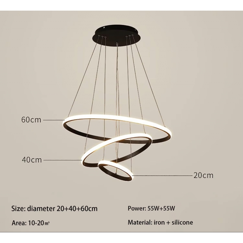 SE LED 60 DAMITA BLACK PENDANT 60-40-20x100cm 57W 3CCT WITH MEMORY IP20 2 YEARS WARRANTY A1 SE LED 60 DAMITA BLACK PENDANT 60-40-20x100cm 57W 3CCT WITH MEMORY IP20 2 YEARS WARRANTY A1