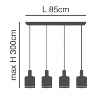 SE21-NM-4-4NM-SH1 ADEPT TUBE Nickel Matt Pendant White Fabric Shade+ SE21-NM-4-4NM-SH1 ADEPT TUBE Nickel Matt Pendant White Fabric Shade+