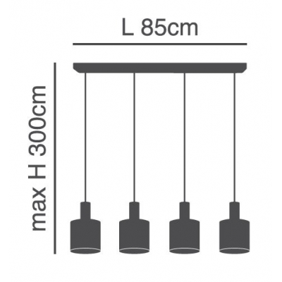SE21-NM-4-4NM-SH1  ADEPT TUBE Nickel Matt Pendant White Fabric Shade+