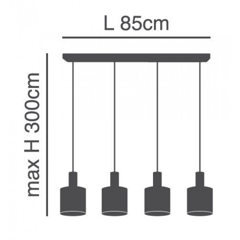 SE21-NM-4-4NM-SH1 ADEPT TUBE Nickel Matt Pendant White Fabric Shade+ SE21-NM-4-4NM-SH1 ADEPT TUBE Nickel Matt Pendant White Fabric Shade+