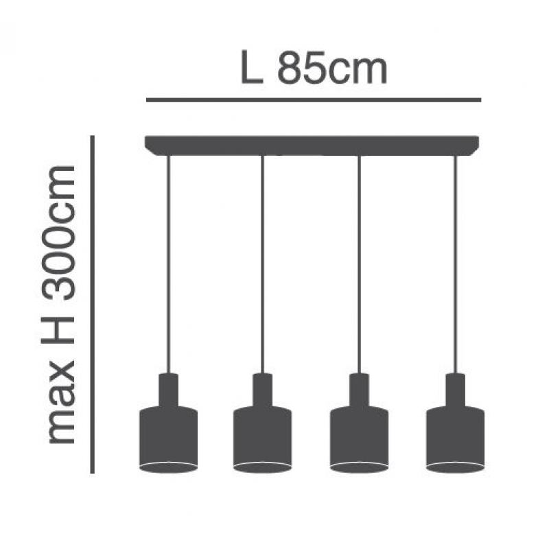 SE21-NM-4-4BL-MS123 ADEPT FLEX Nickel Matt Pendant Black Metal Shade+ SE21-NM-4-4BL-MS123 ADEPT FLEX Nickel Matt Pendant Black Metal Shade+