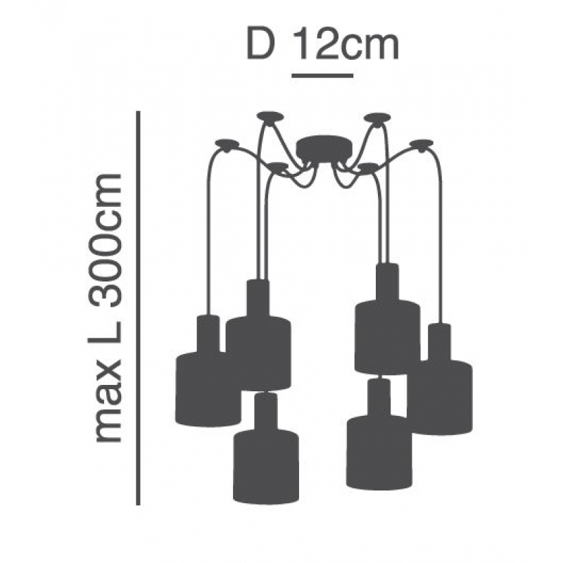 SE21-NM-4-BL6-SH12 ADEPT FLEX Nickel Matt Pendant White, Grey, Brown Fabric Shade+ SE21-NM-4-BL6-SH12 ADEPT FLEX Nickel Matt Pendant White, Grey, Brown Fabric Shade+