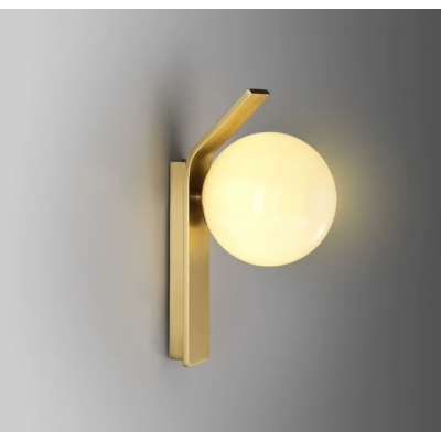 SE21-GM-15 KELIA WALL LAMP BRASS AND OPAL E14 12x15x22cm IP20 220V 2 YEARS WARRANTY Ε2