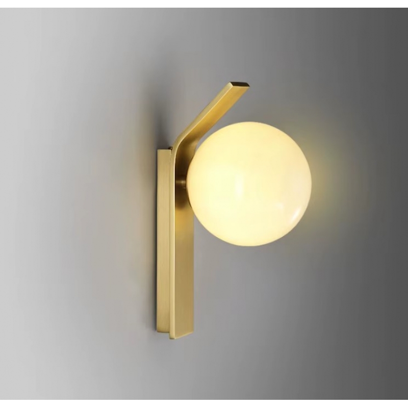 SE21-GM-15 KELIA WALL LAMP BRASS AND OPAL E14 12x15x22cm IP20 220V 2 YEARS WARRANTY Ε2