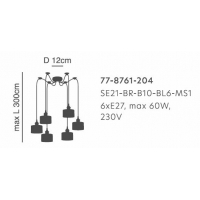 SE21-BR-10-BL6-MS1 MAGNUM BRONZE Black Metal Shade Pendant+ SE21-BR-10-BL6-MS1 MAGNUM BRONZE Black Metal Shade Pendant+