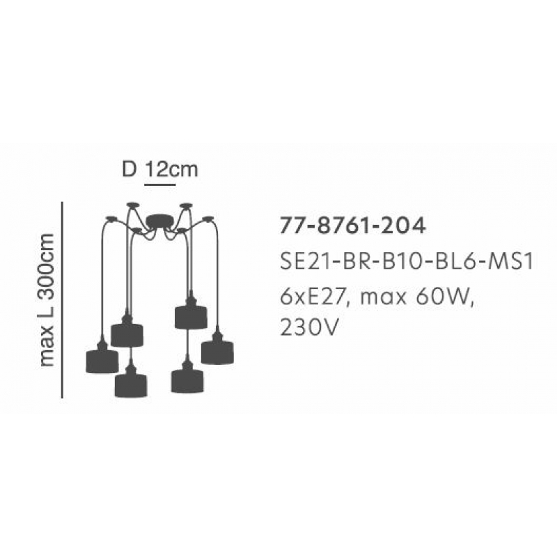 SE21-BR-10-BL6-MS1 MAGNUM BRONZE Black Metal Shade Pendant+ SE21-BR-10-BL6-MS1 MAGNUM BRONZE Black Metal Shade Pendant+
