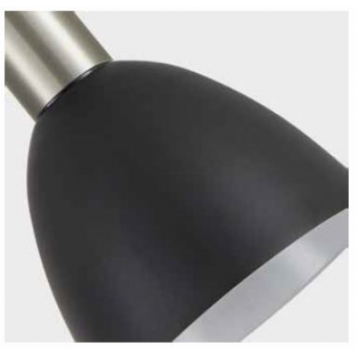 SE21-NM-52-MS2 ADEPT WALL LAMP Nickel Matt Wall lamp with Switcher and Black Metal Shade+