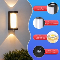 SE LED 180 MODO ROUND OUTDOOR WALL LAMP BLACK 6+6W 3000K SE LED 180 MODO ROUND OUTDOOR WALL LAMP BLACK 6+6W 3000K