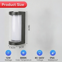 SE LED 180 MODO ROUND OUTDOOR WALL LAMP BLACK 6+6W 3000K SE LED 180 MODO ROUND OUTDOOR WALL LAMP BLACK 6+6W 3000K