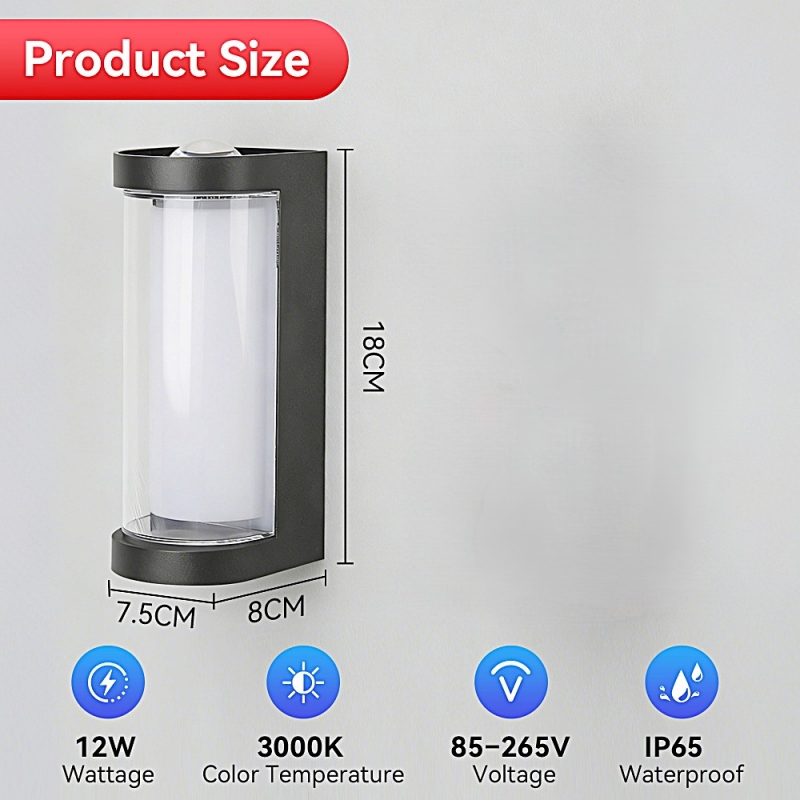 SE LED 180 MODO ROUND OUTDOOR WALL LAMP BLACK 6+6W 3000K SE LED 180 MODO ROUND OUTDOOR WALL LAMP BLACK 6+6W 3000K