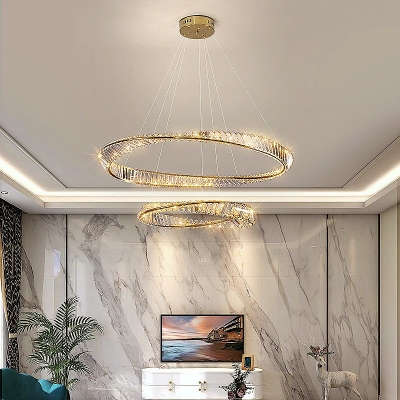 SE LED 60+80  OVELA ROSE GOLD Φ60+80cm 3CCT REMOTE CONTROL 2 YEARS WARRANTY