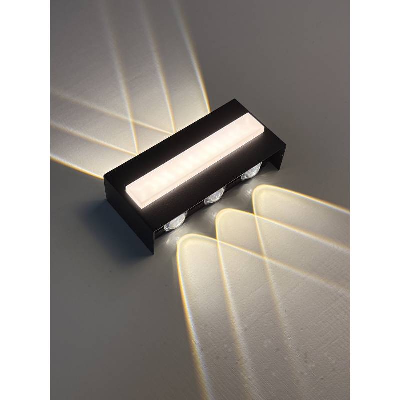 SE LED 105 QUADRA BLACK OUTDOOR WALL LAMP 6+4W 3000K 2 YEARS WARRANTY SE LED 105 QUADRA BLACK OUTDOOR WALL LAMP 6+4W 3000K 2 YEARS WARRANTY