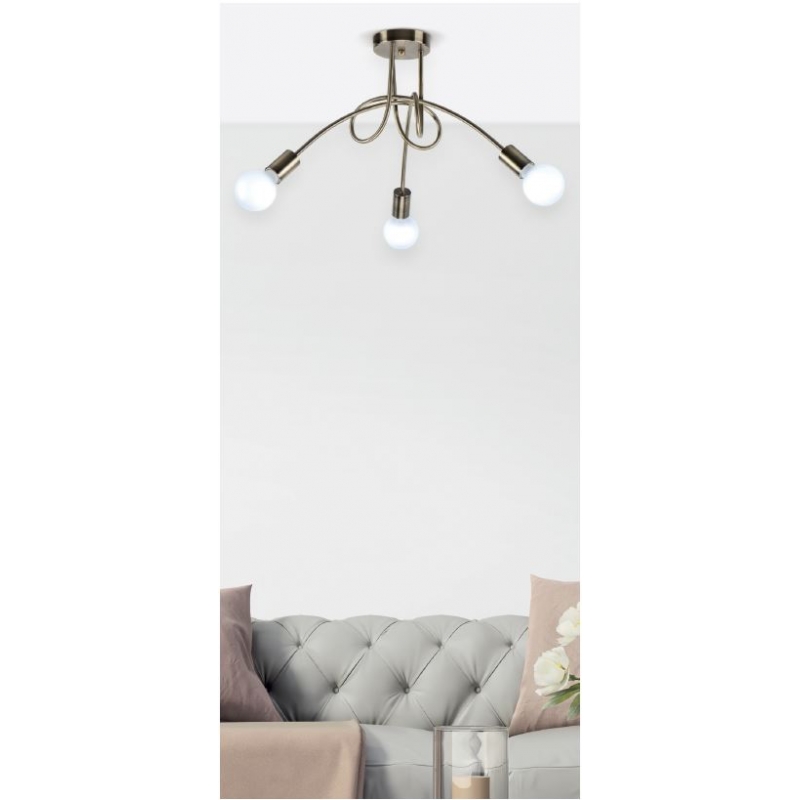 KQ 2627/3 QUIRKY ANTIQUE BRONZE CEILING LAMP Δ3 KQ 2627/3 QUIRKY ANTIQUE BRONZE CEILING LAMP Δ3