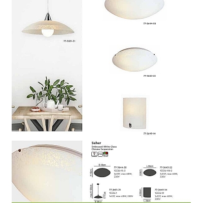 15536-1 SEHER PENDANT LAMP GLASS Ε4
