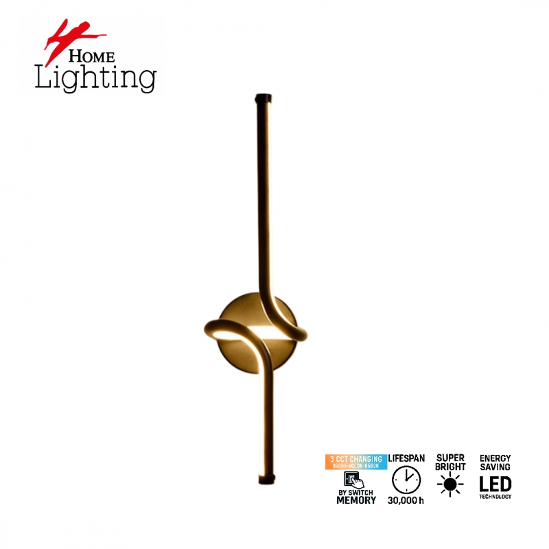 SE LED 60 SERPENTINA  WALL LAMP 3CCT WITH MEMORY  BLACK  2 YEARS WARRANTY