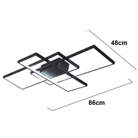 SE LED 4 TESSERA BLACK 86*48*10cm 3CCT WITH CONTROL+MEMORY IP20 54W 2 YEARS WARRANTY Z4