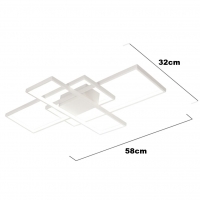 SE LED 4 TESSERA WHITE 58*32*10cm 3CCT WITH CONTROL+MEMORY IP20 40W 2 YEARS WARRANTY Z4