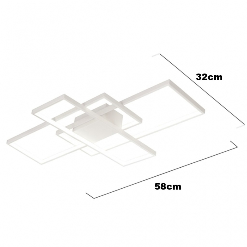 SE LED 4 TESSERA WHITE 58*32*10cm 3CCT WITH CONTROL+MEMORY IP20 40W 2 YEARS WARRANTY Z4