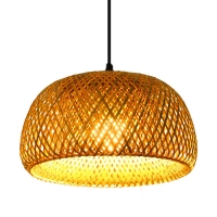 SE21-BA-38 WOVEN  PENDANT  BAMBOO STEEL 38*20*120cm  E27  2 YEARS WARRANTY