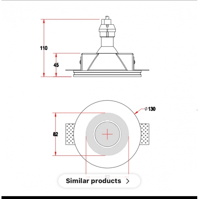 SE-SPG-DL-WH YESO SPOT GYPSUM DOWNLIGHT WHITE GU10 Γ3