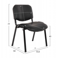 ΚΑΡΕΚΛΑ JANISHA HM1010.01 ΜΕ ΔΕΡΜΑΤΙΝΗ PU ΜΑΥΡΟ 53,5x59x77 εκ.