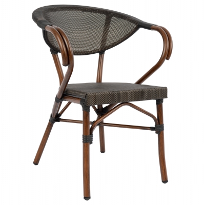 ΠΟΛΥΘΡΟΝΑ ΑΛΟΥΜΙΝΙΟΥ CLAY BAMBOO LOOK ΚΑΦΕ ΜΕ TEXTLINE HM5025 60,5x59x81Υ