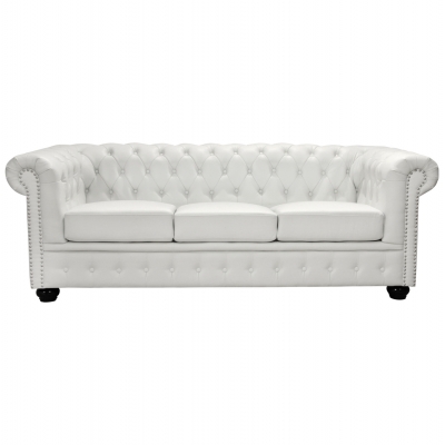 ΚΑΝΑΠΕΣ 3ΘΕΣΙΟΣ T.CHESTERFIELD HM3009.02 ΤΕΧΝΟΔΕΡΜΑ ΛΕΥΚΟ ΜΑΤ 208x90x73 εκ.