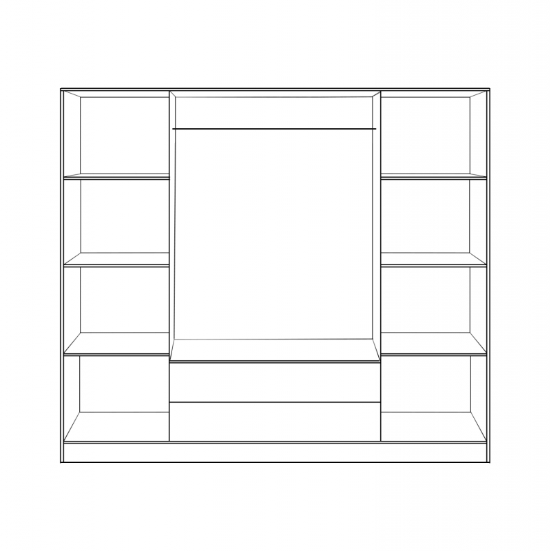 ΝΤΟΥΛΑΠΑ 4ΦΥΛΛΗ ΜΕ 2 ΣΥΡΤΑΡΙΑ AZALEA 200x55.5x180Υ εκ. HM353.01 ZEBRANO